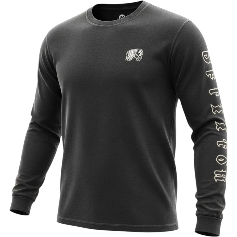 Brixton Primo Long Sleeve Tee Washed Black Graphic Shirt Mens Medium NWT 06772